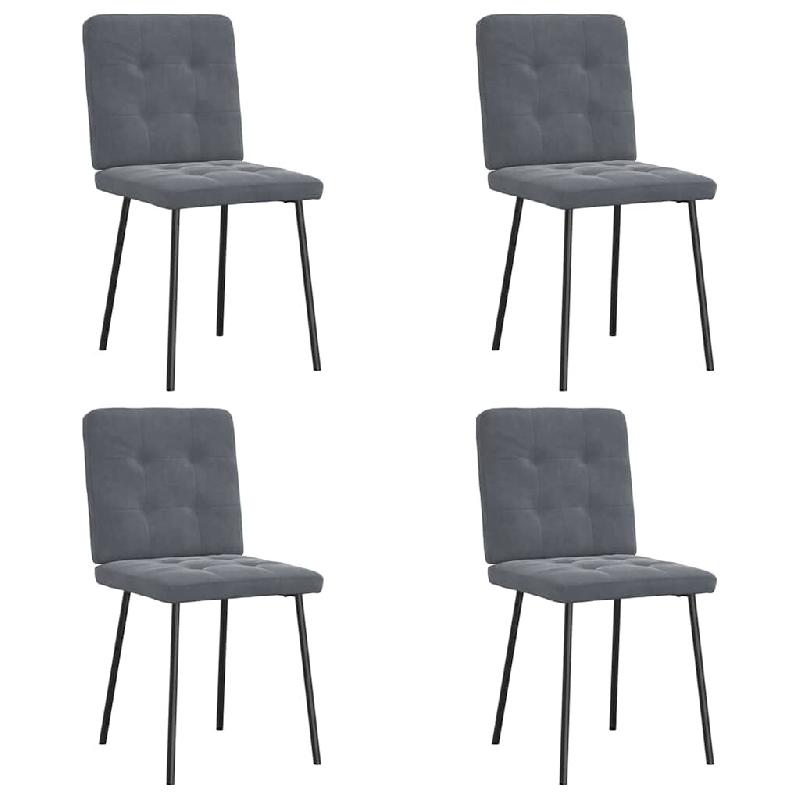 VidaXL Chaises à manger lot de 4 Gris foncé Velours Modèle Avelor - 3315158_0