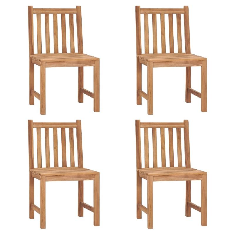 VidaXL Chaises De Jardin Lot De 4 Bois De Teck Solide - 3073085_0