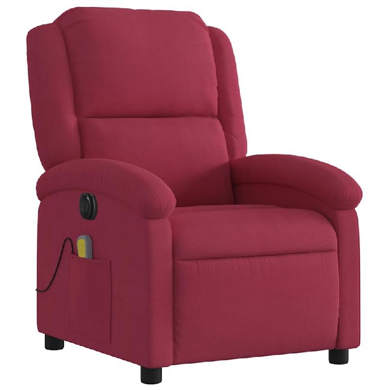 VidaXL Fauteuil inclinable massage électrique rouge bordeaux velours Modèle Velvaria - 3204294_0