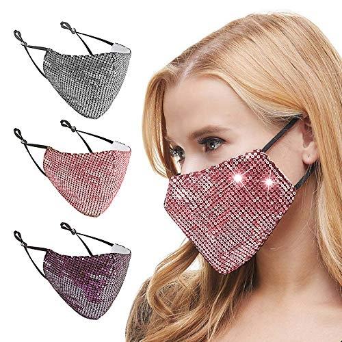 Masque de sport réutilisable - respirant en coton à paillettes - bandanas - lavable et ajustable_0