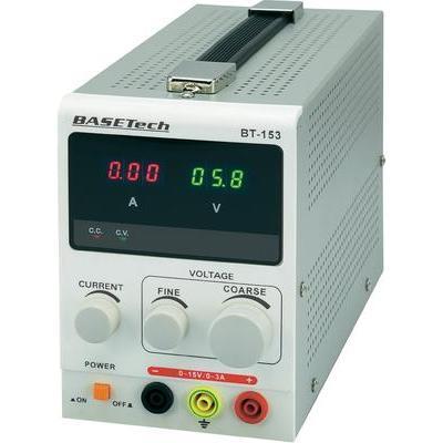 ALIMENTATION DE LABORATOIRE RÉGLABLE BASETECH BT-153 0 - 15 V/DC 0 - 3 A 45 W NBR. DE SORTIES 1 X