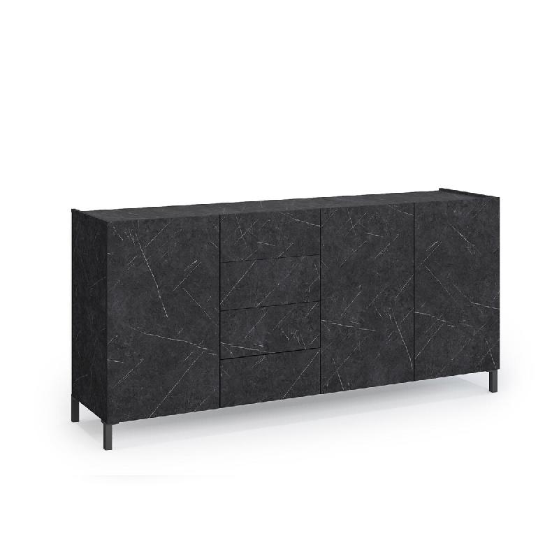 AQA Design Buffet 3 portes ALVEA en mélamine marbre noir L.174 P.40 H.84 MP07060 - multicolore Bois manufacturé MP07060_0