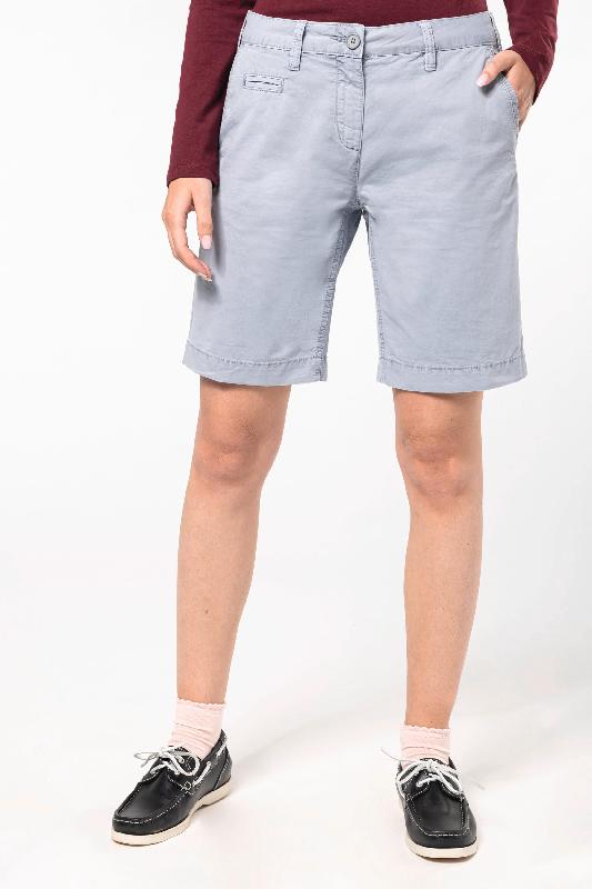 Bermuda aspect délavé femme - Réf: K753 - 100% coton - Kariban - Confort moderne et ultra confortable_0