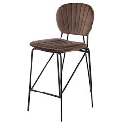 Chaise de bar Corail Kaki -  Marron Autre Tissu Amadeus 44x51 cm - marron textile 3520071888637_0