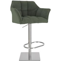 CLP Tabouret de bar Damaso Cord Vert/Acier inoxydable - vert textile 326330_0