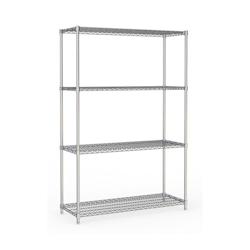 Etagère 4 Niveaux Démontables H.1800mm - Couleur Chrome - Combisteel - l120- L- P45- h180- - 698142698287_0