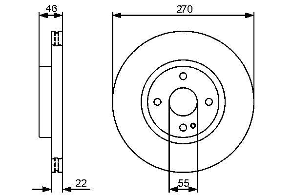 Disque de frein Bosch 0986479472 - ventilé, avant, boîte de 2 disques, 4 trous_0