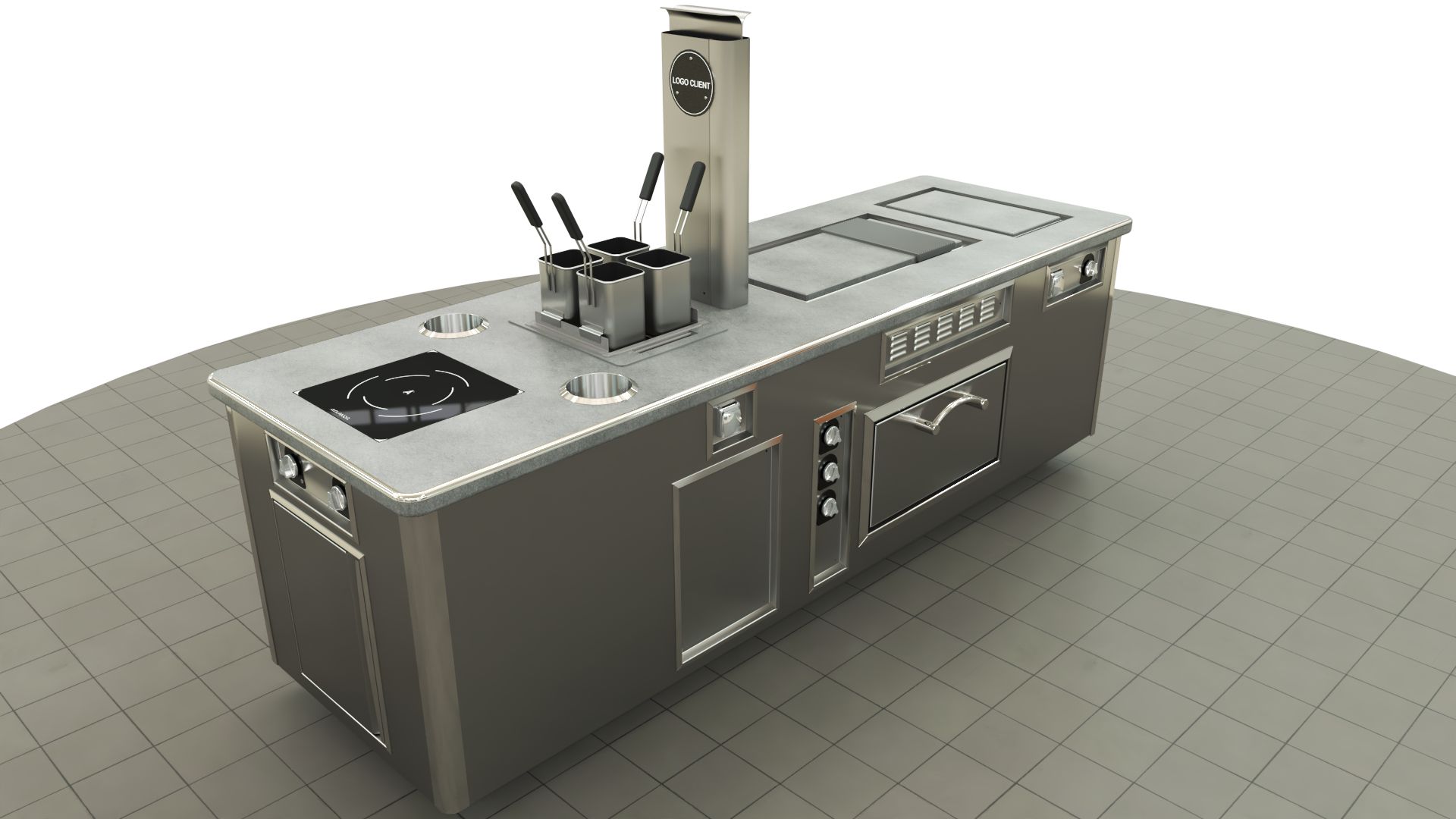 Fourneau professionnel sur mesure 100% électrique - éléments de cuisson et finitions personnalisables_0
