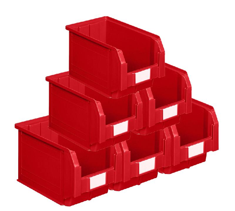 Lot de 15 bacs à bec plastique 12.5l rouge_0