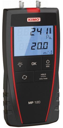 Micro-manomètre portable différentiel - +-1000pa, 0.5%+2pa - + vitesse d'air via tube - KIMMP120_0