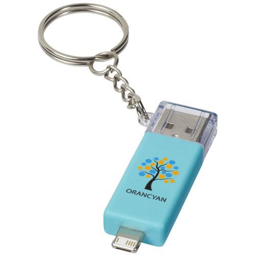 Porte-clés avec câble de chargement 2-en-1 - USB type A - Compatible iOS et Android - Réf. 13494603_0