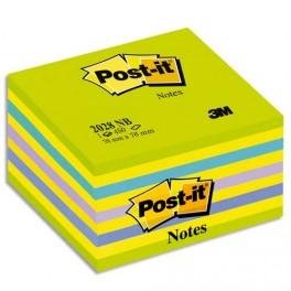 POST-IT BLOC CUBE NEON 7,6 X 7,6 CM 450 FEUILLES COLORIS BLEU-VERT