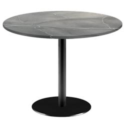 Restootab - Table Ø120cm - modèle Rome marbré lune bleue - gris fonte 3760371519675_0