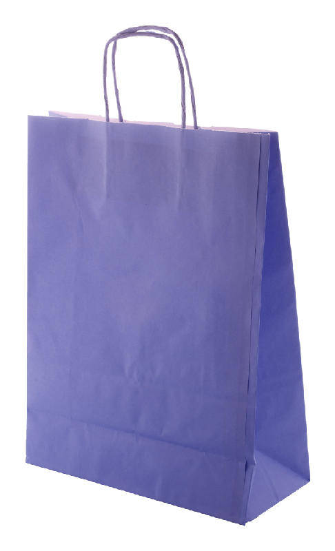 Sac publicitaire en papier kraft - poignée torsadée - 100 g/m² - couleur bleue_0