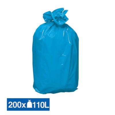 Sacs poubelle déchets lourds bleus 110 L, lot de 200_0