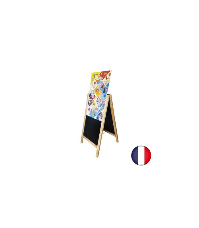 Stop trottoirs - avec 2 ardoises amovibles + glissières pour affiches PVC 1 mm - Interface PLV_0