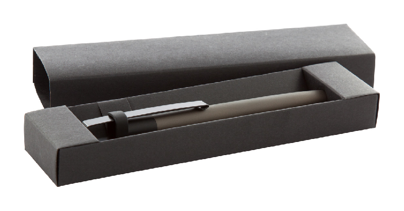 Stylo aluminium encre bleue - livré dans un étui cadeau - couleur gris foncé - 35g_0
