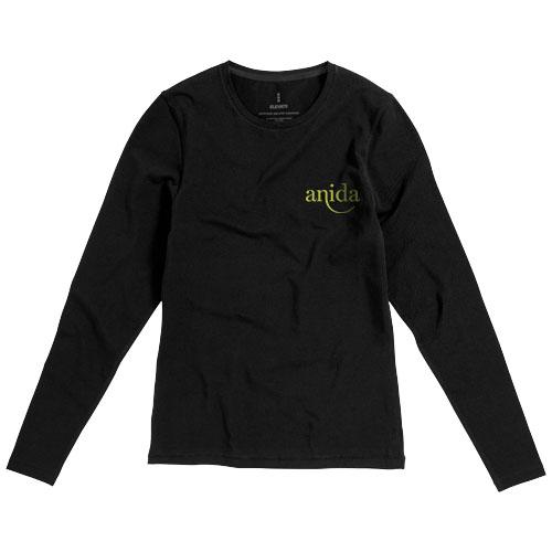 T-shirt bio manches longues pour femme Ponoka - col ras du cou - 95% coton biologique ringspun et 5% élasthanne - 200 g/m²_0