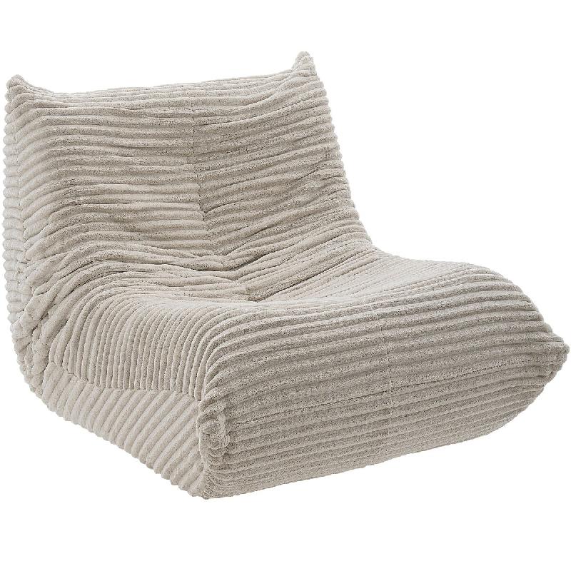 TecTake GmbH tectake Fauteuil de détente Logo, antidérapant, indéformable, mousse haut de gamme  Velours Côtelé Beige - multicolore mousse 406697_0