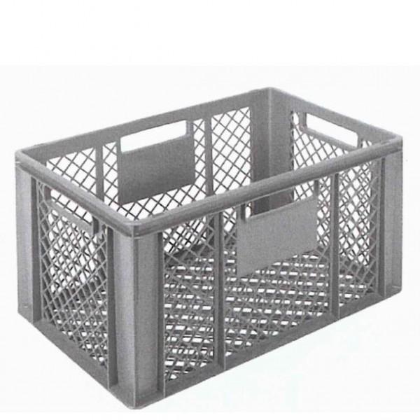 Bac norme Europe en plastique - fond et parois ajourées - 400 x 600 mm - Hauteur 120 mm - gerbable et palettisable_0