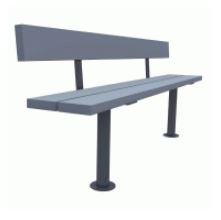 Banc public en plastique recyclé et acier - Pieds galvanisés - EPSILON - 180 cm - Fabrication française_0