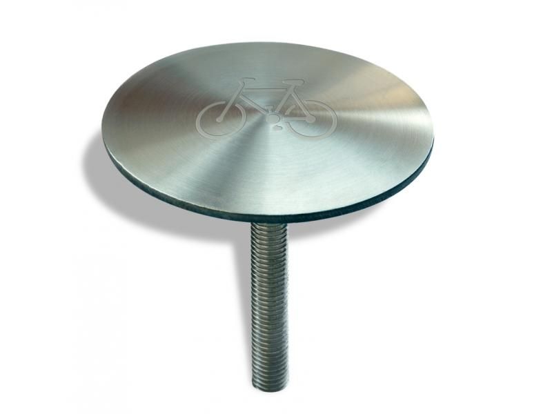 Clou bombé en inox 316L - Urban'nt - Ø 80mm - CL80-L - finition brossage circulaire et logo personnalisable_0