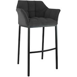 CLP Tabouret de bar Damaso Cord avec piètement à quatre pieds Gris foncé/Noir - gris métal 326353_0