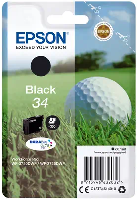 Epson Golf ball Singlepack Black 34 DURABrite Ultra Ink_0