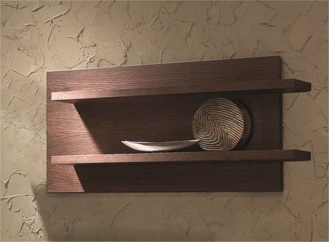 Étagère murale design Miles B en chêne mocca ou graphite - 2 étagères avec option éclairage_0
