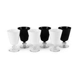 Excelsa lot de 6 verres à vin Noble verre 8,5x13x8,5 cm blanc/noir - multicolore verre 63024_0