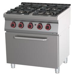 Fourneau gaz 4 feux avec four à gaz GN 2/1 80  C7FOG4FFG80 Casselin - C7FOG4FFG80_0