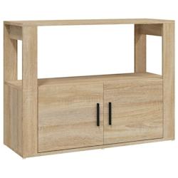 Helloshop26 - Buffet bahut commode armoire meuble de rangement organisateur cuisine salle de séjour salon sonoma 80 x 30 x 60 cm 02_0031714 - 3000210_0