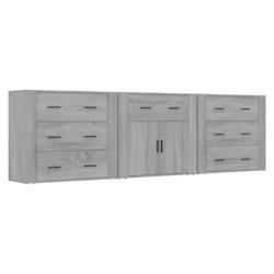 Helloshop26 - Buffet bahut commode armoire meuble de rangement organisateur cuisine salle de séjour salons 3 pcs sonoma bois 02_0037187 - 30002132588_0