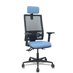 Piqueras y Crespo Silla Bormate asincro malla negra asiento bali azul cielo brazos 2D ruedas 65mm cabecero regulable - bleu multi-matériau 405ASM840B_0