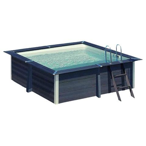 Piscine hors sol Milly carrée 10m² - composite PVC/chanvre - structure acier - fabrication française_0