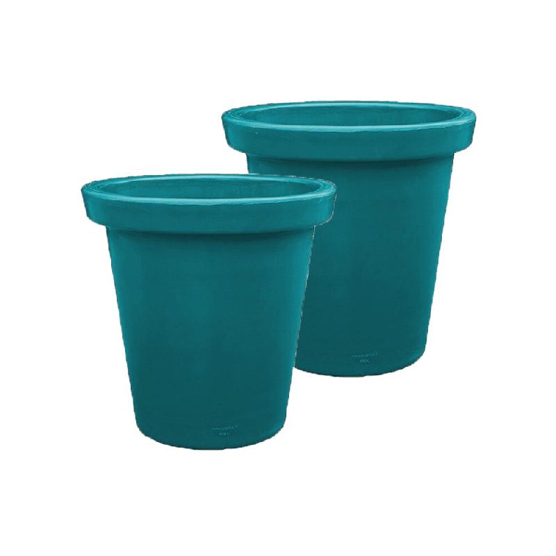 PLAST'UP ROTOMOULAGE Pot de fleurs rond xxl delight 420l- lot de 2 - BUTTERFLYGREEN - bleu 0637962082883_0