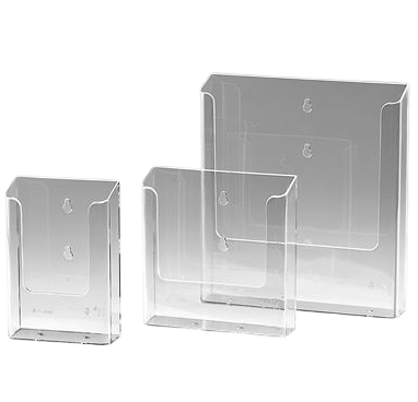 Porte brochure mural - Format A4 ou A5 - Transparent - Lot de 5 pièces - Capacité 1 niveau_0