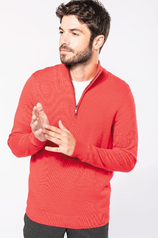 Pull 1/4 zip homme - Kariban - Réf: K970 - Col cheminée double épaisseur - Coupe ajustée_0