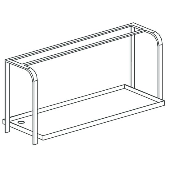 Tablette porte-paniers, modèle à mur, l=1600 mm - MPPC16_0