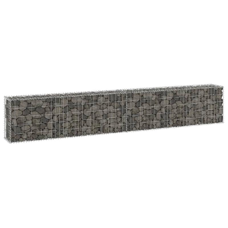 Vidaxl mur en gabion avec couvercles acier galvanisé 300x30x50 cm 147820_0