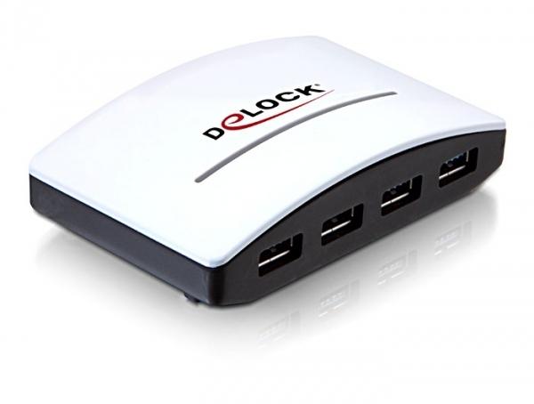Hub informatique DeLOCK 61762 - USB 3.0 externe - 4 ports - Taux de transfert 5000 Mbit/s - Noir/Blanc_0