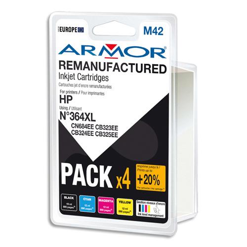 Armor pack jet d'encre compatible hp n°364xl bcmy b10232r1_0