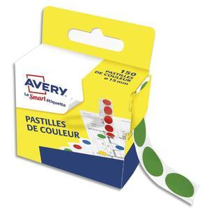 Avery boîte distributrice de 150 pastilles adhésives ø15 mm. Coloris vert._0