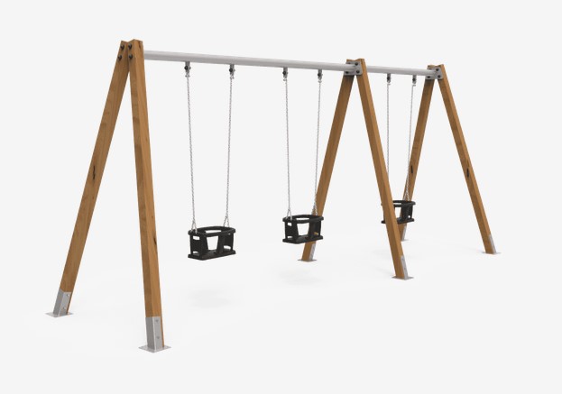 Balançoire combo 3 JL2103000 - bois lamellé, acier galvanisé et pièces en plastique résistantes_0