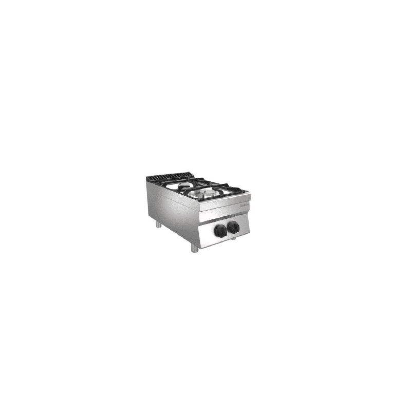 Fourneau inox à gaz 2 feux en fonte émaillée, à poser, 7700 W_0
