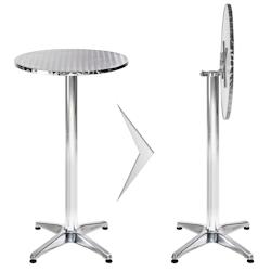 Helloshop26 - Mange debout aluminium diamètre table 60 cm diamètre pied 6,5 cm pliable hauteur réglable 74/114 cm  gris 2008195 - 3000133921385_0