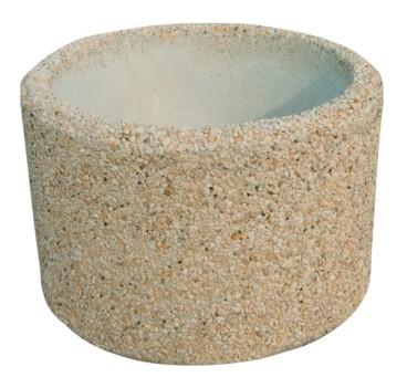 Jardinière ronde en béton - plusieurs dimensions disponibles - monobloc avec trous d'évacuation Ø4 cm_0