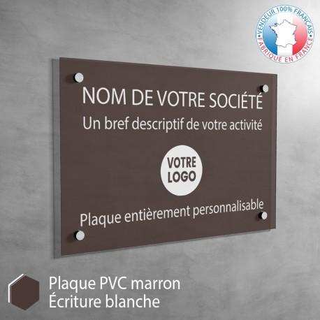 Plaque professionnelle en pvc marron à personnaliser | 20 x 15 cm référence: 014-plaque-professionnelle-pvc_0