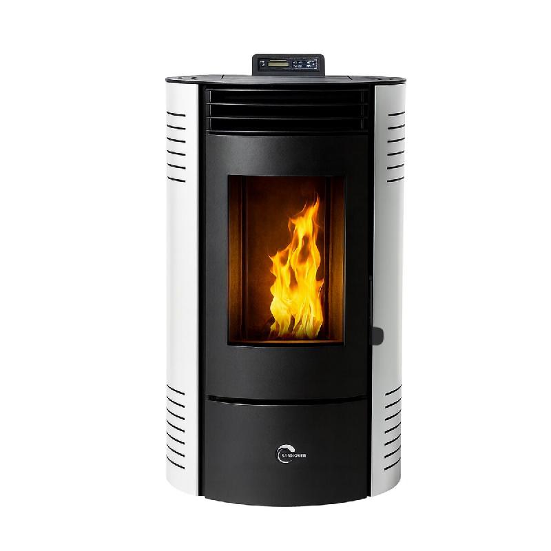 Poêle à granulés étanche Azora 11,6 kW Blanc Sannover - blanc acier 3760401213542_0