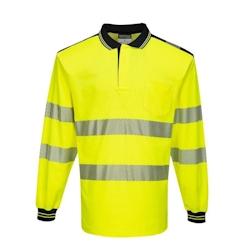 Portwest - Polo manches longues PW3 HV Jaune / Noir Taille 4XL - XXXXL 5036108303557_0